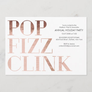 Invitation Pop Fizz Clink Faux foil Vacances