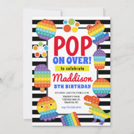 Invitation Pop It Birthday Invitation, Pop Fidget Invitation,