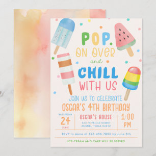 Invitation Pop on Over and Chill Anniversaire de enfant de cr
