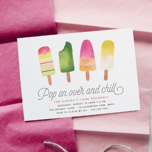 Invitation Pop On Over & Chat   Parti Anniversaire de enfant 