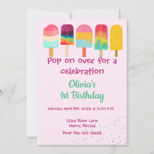 Invitation Pop on Over Summer Thème Anniversaire