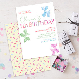 Invitation Pop On Plus De 5E Anniversaire Balloon Chien Invit