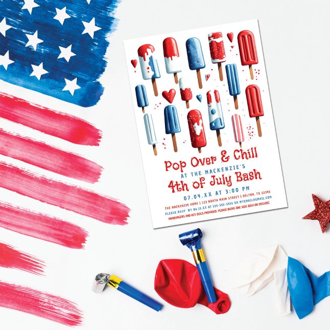 Invitation Pop Over et Chill Popsicle 4 juillet Party (Créateur téléchargé)