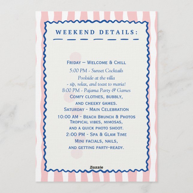 Invitation Pop the Bubbly – Bachelorette Weekend Celebration (Dos)