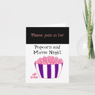 Invitation Popcorn and Movie Night Invite