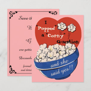 Invitation Popcorn Corny Question, Cute Retro Enregistrer la