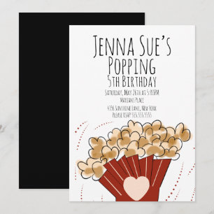 Invitation Popcorn de la Saint-Valentin Cinéma Fête Extérieur