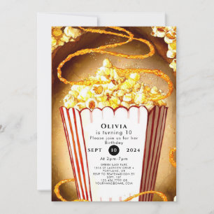 Invitation Popcorn pour enfants doux Anniversaire