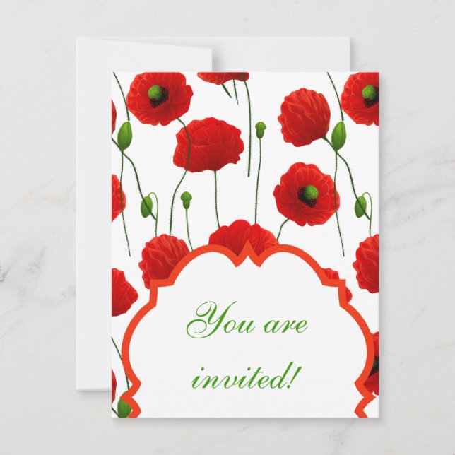 Invitation Poppies (Devant)