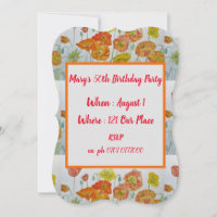 Poppies rouges Orange Floral 50e anniversaire Invi