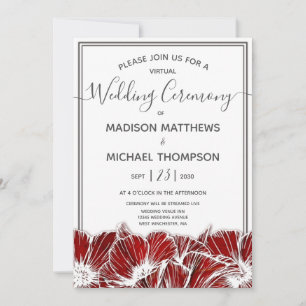 Invitation Poppy Floral Mariage Virtuel Mariage Livestream Da