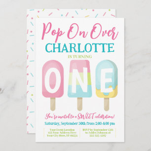Invitation Popsicle 1er anniversaire Invitation, Pop on Over