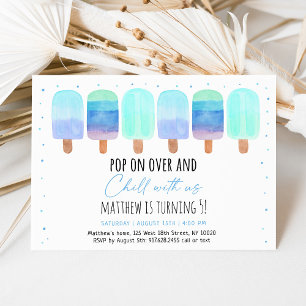 Invitation Popsicle Blue Boy Chill Avec Nous Anniversaire