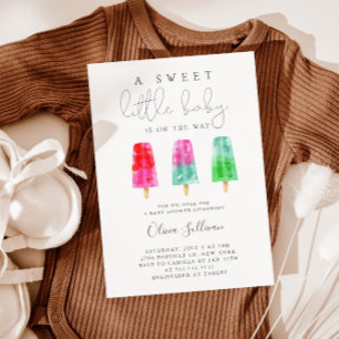 Invitation Popsicle coloré Sweet Little Baby shower