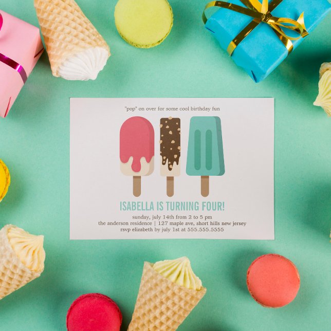 Invitation Popsicle fête d'anniversaire (Créateur téléchargé)