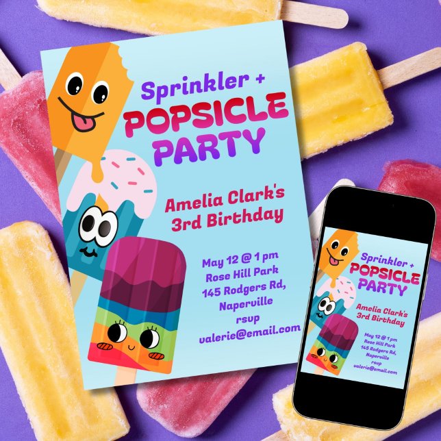 Invitation Popsicle Party Birthday (Créateur téléchargé)