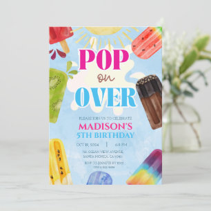 Invitation Popsicle Pop On Over Ice Cream 1er 3e 4e 5e 6e