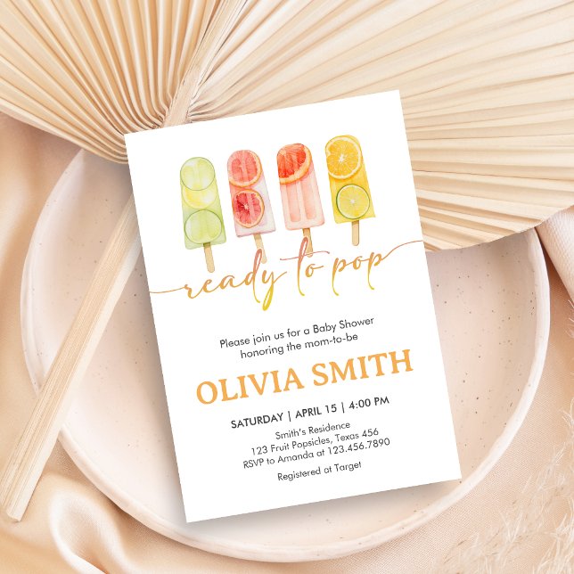 Invitation Popsicle Ready to Pop Baby Shower (Popsicle Baby Shower Invitation)