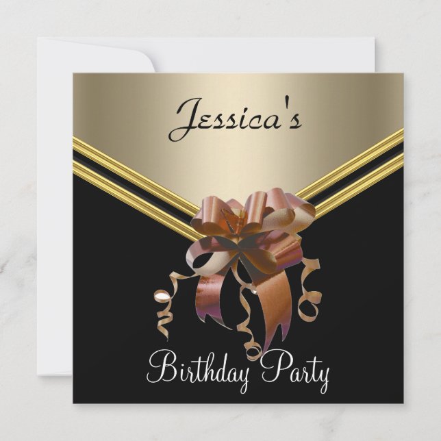 Invitation populaire Black Caramel et Bow Party (Devant)