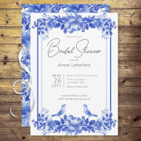Porcelaine Florale Bleue et Blanche pour Mariage
