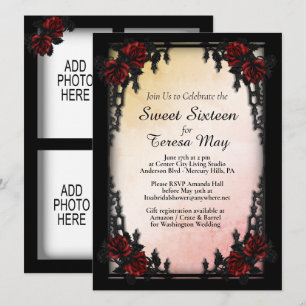 Invitation Portail de fer de roses goth ajouter quatre images