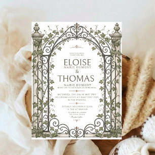 Invitation Portail de Jardin Mariage Lierre Botanique Élégant