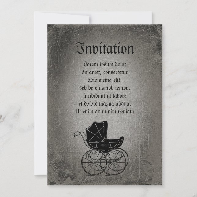 Invitation Porte-bébé gothique (Devant)