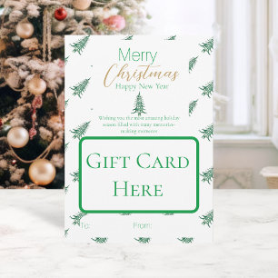 Invitation Porte-carte-cadeau de sapin de Noël Pagode verte