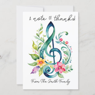 Invitation porte-carte cadeau musique professeur remerciement