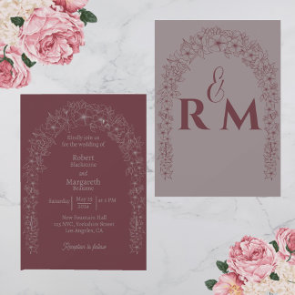 Invitation Porte de Mariage floral simple classique