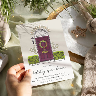 Invitation Porte de Noël Plum   Holiday Open House
