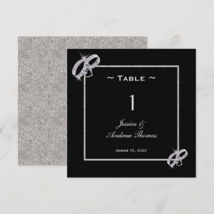 Invitation Porte-noms de table Mariage Diamant Classe Argent