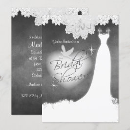 Invitation Porte-nuptiale sur tableau de bord avec dentelle e