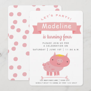 Invitation Porte rose mignon   Parti Anniversaire de enfant