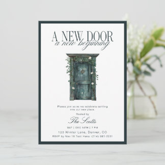 Invitation Porte Verte Rustique Maison Maison neuve