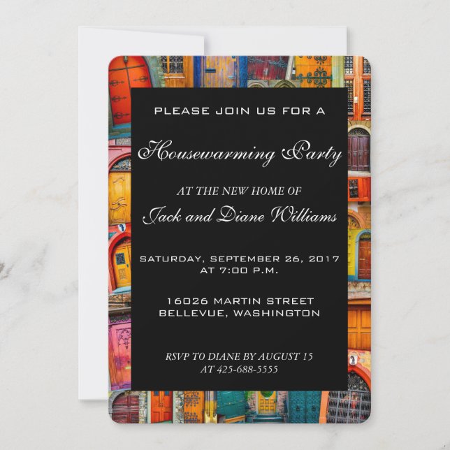Invitation Portes d'invitation uniques pour les fêtes de réch (Devant)