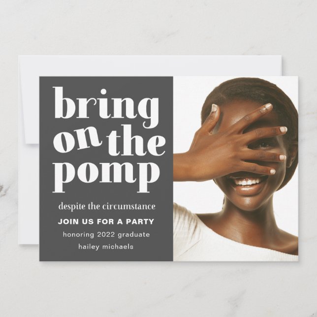 Invitation Portez la Pomp One Photo Grad Party (Devant)