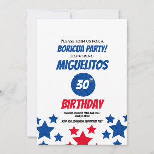 Invitation Porto-Rico Hispanique latine fête d'anniversaire b