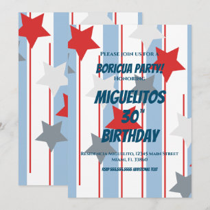 Invitation Portoricain hispanique latine Anniversaire