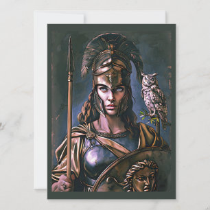 Invitation Portrait coloré "Athéna’s Fierce Loyalty"