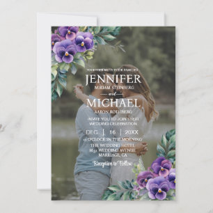 Invitation Portrait de mariage superposé Photo QR Pensées Mar