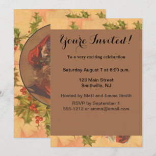 Invitation Portrait de Noël du Père Noël vintage