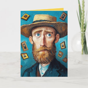Invitation Portrait expressif Homme à tête brune en style Van