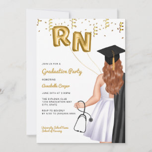 Invitation Portrait Nursing School Graduation Party