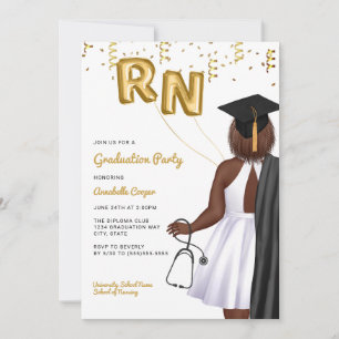 Invitation Portrait Nursing School Graduation Party