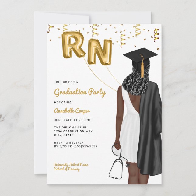 Invitation Portrait Nursing School Graduation Party (Devant)