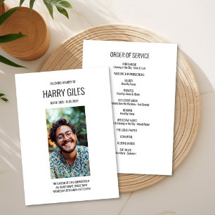 Invitation Portrait Photo Funérailles Commande de service Car