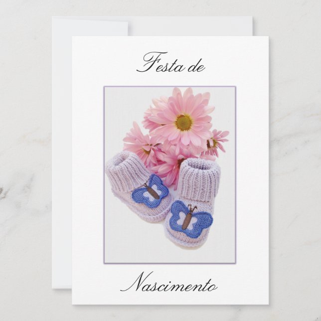 Invitation Portugais : Baby shower / Convite Chá de Bebe (Devant)