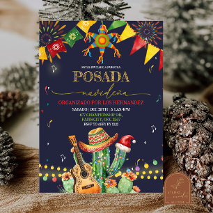 Invitation Posada Navidena Fiesta Cactus Noël