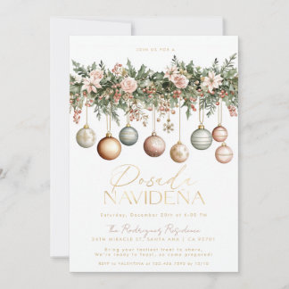 Invitation Posada Navideña mexicaine Élégants ornements